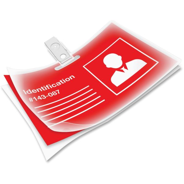 Fellowes Punched ID Card Glossy Thermal Laminating Pouches - Laminating Pouch Sheet Size: 3.88  Width x 5 mil Thickness - Glossy - for Document, ID Badge, ID Card - Durable, Pre-punched - Clear - 100   Pack Discount - Image 2