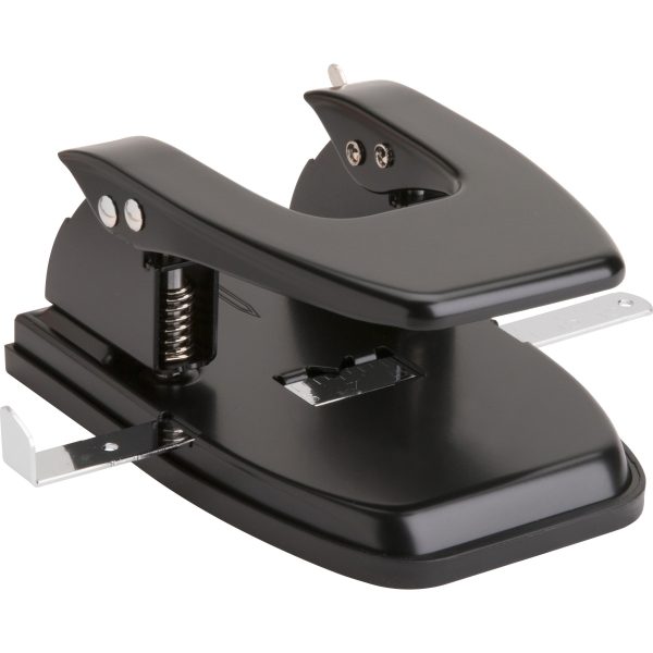 Business Source Heavy-duty 2-Hole Punch - 2 Punch Head(s) - 30 Sheet of 20lb Paper - 9 32  Punch Size - Round Shape - Black Supply - Image 3
