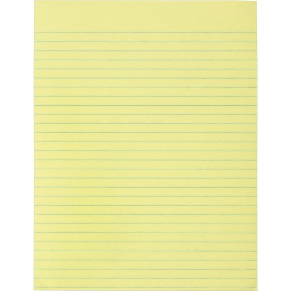 Business Source Glued Top Ruled Memo Pads - Letter - 50 Sheets - Glue - 16 lb Basis Weight - Letter - 8 1 2  x 11  - Canary Paper - 1 Dozen Supply - Image 2