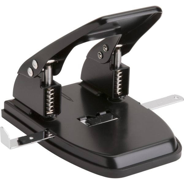 Business Source Heavy-duty 2-Hole Punch - 2 Punch Head(s) - 30 Sheet of 20lb Paper - 9 32  Punch Size - Round Shape - Black Supply