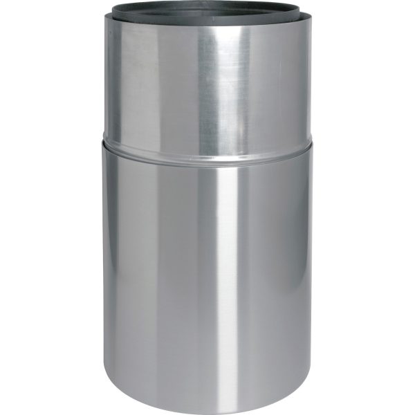 Genuine Joe Classic Cylinder 2-Piece Waste Receptacle - 35 gal Capacity - Weather Resistant, Fire Proof, Leak Proof - 34  Height x 18  Diameter - Aluminum - Silver - 1 Each Hot on Sale - Image 2