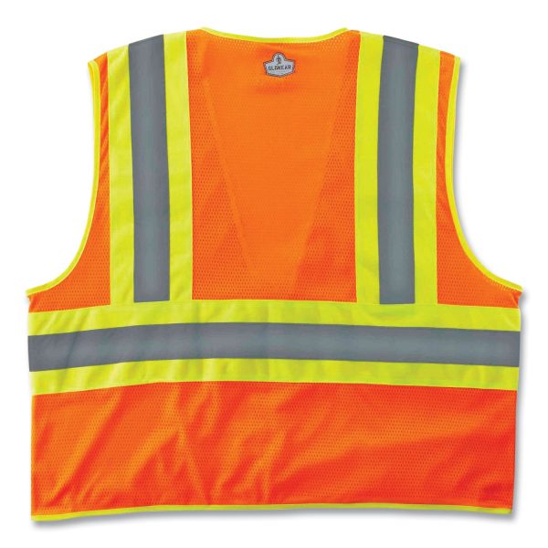 GloWear 8229Z Class 2 Economy Two-Tone Zipper Vest, Polyester, 2X-Large 3X-Large, Orange, Ships in 1-3 Business Days Discount - Image 2