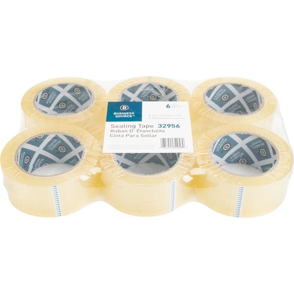 Business Source Heavy-duty Packaging Tape - 54.67 yd Length x 1.88  Width - 3  Core - Pressure-sensitive Poly - 3.54 mil - Rubber Backing - Tear Resistant, Split Resistant, Breakage Resistance - For Packing, Sealing - 6   Pack - Clear Online Sale - Image 5